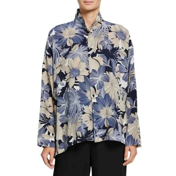 ESKANDAR Wide Double Stand Collar Shirt (Mid Plus Length) - Picture 1 of 4